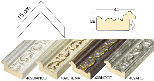 Complete set of corner samples of moulding 409 (4 pieces)