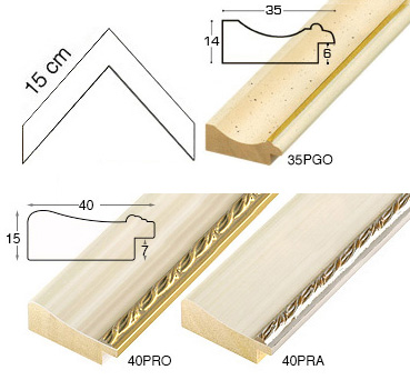 Complete set of corner samples of moulding 40 (2 pieces)