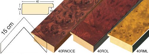 Complete set of corner samples of moulding 40 (3 pieces)