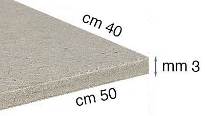 Grey cardboard, 3 mm thick, 40x50 cm