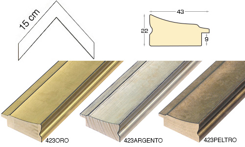 Complete set of corner samples of moulding 423 (3 pieces)