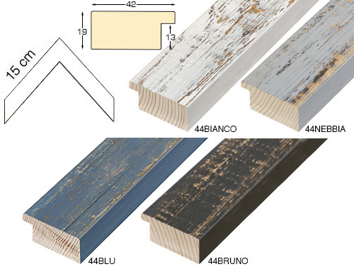 Complete set of corner samples of moulding 44 (4 pieces)