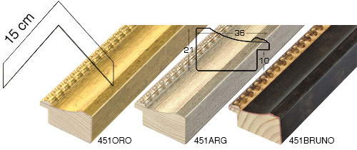 Complete set of corner samples of moulding 451 (3 pieces)