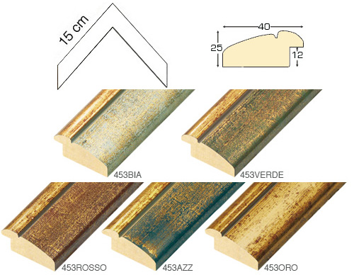 Complete set of corner samples of moulding 453 (5 pieces)