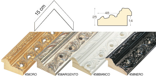 Complete set of corner samples of moulding 458 (4 pieces)