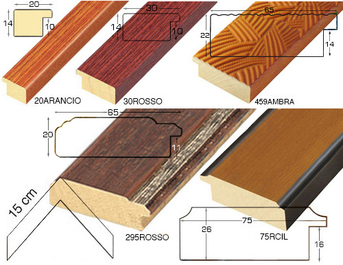 Complete set of corner samples of moulding 459 (2 pieces)