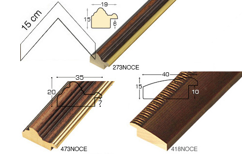 Complete set of corner samples of moulding 273-418-473 (3 pieces)