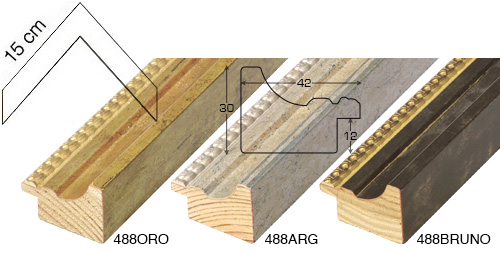 Complete set of corner samples of moulding 488 (3 pieces)