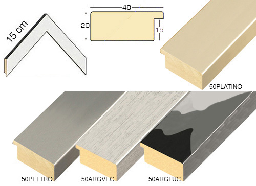 Complete set of corner samples of moulding 50 (5 pieces)