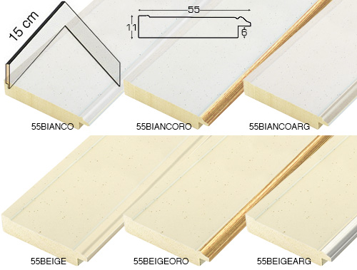 Complete set of corner samples of moulding 55 (6 pieces)