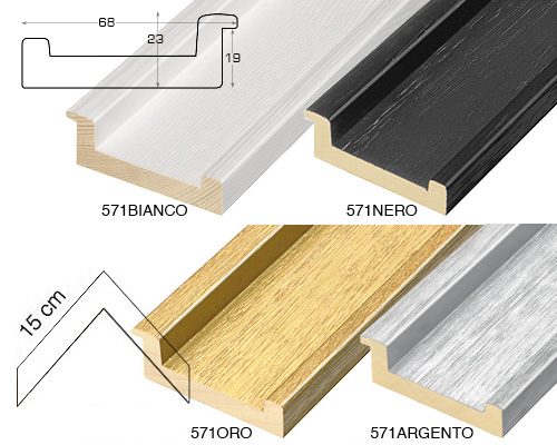 Complete set of corner samples of moulding 571 (4 pieces)