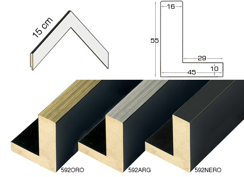 Complete set of corner samples of moulding 592 (3 pieces)