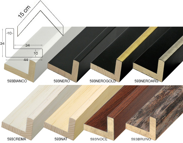 Complete set of corner samples of moulding 593 (8 pieces)