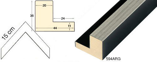 Complete set of corner samples of moulding 594 (2 pieces)