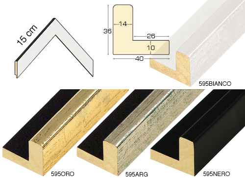 Complete set of corner samples of moulding 595 (4 pieces)