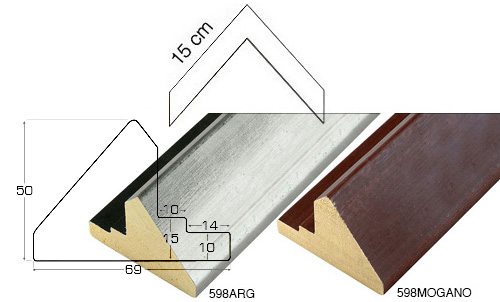 Complete set of corner samples of moulding 598 (2 pieces)