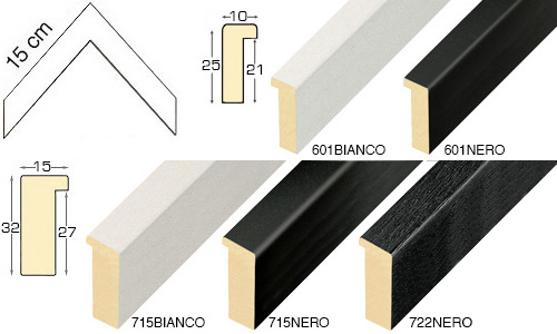 Complete set of corner samples of moulding 715 (5 pieces)