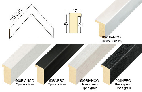 Complete set of corner samples of moulding 607-608-609 (6 pieces)