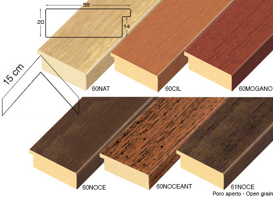 Complete set of corner samples of moulding 60 (6 pieces)