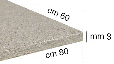 Grey cardboard, 3 mm thick, 60x80 cm
