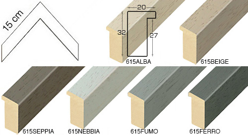 Complete set of corner samples of moulding 615 (6 pieces)