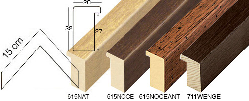 Complete set of corner samples of moulding 615-711 (4 pieces)