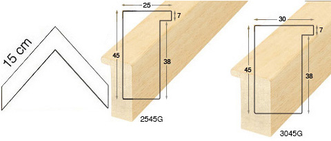 Complete set of corner samples of moulding 617 (5 pieces)