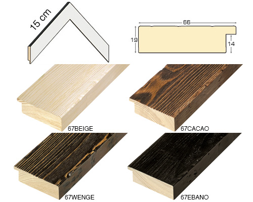 Complete set of corner samples of moulding 67 (3 pieces)