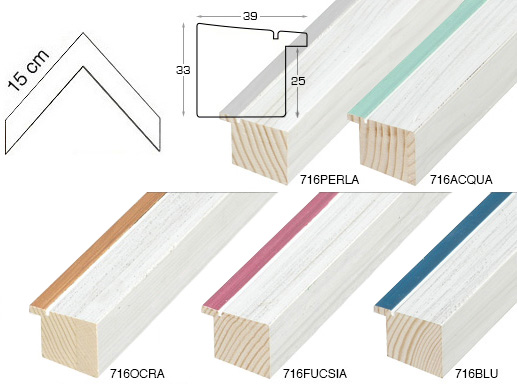 Complete set of corner samples of moulding 716 (6 pieces)