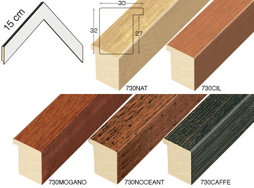 Complete set of corner samples of moulding 730 (5 pieces)