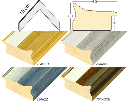 Complete set of corner samples of moulding 734 (4 pieces)