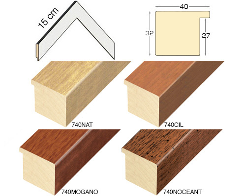 Complete set of corner samples of moulding 740 (5 pieces)