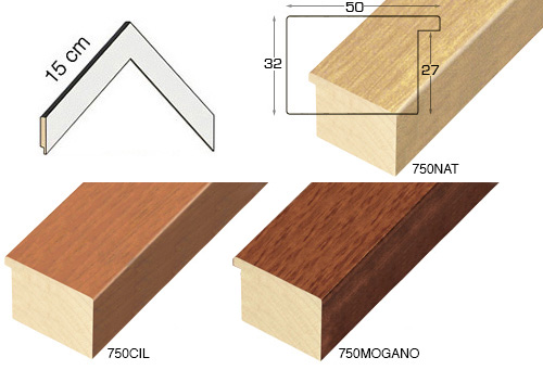 Complete set of corner samples of moulding 750 (4 pieces)