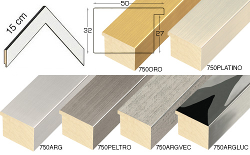 Complete set of corner samples of moulding 750 (6 pieces)