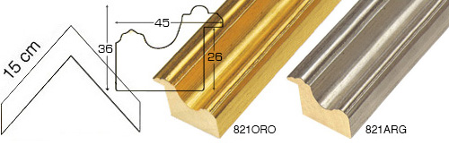 Complete set of corner samples of moulding 821 (2 pieces)