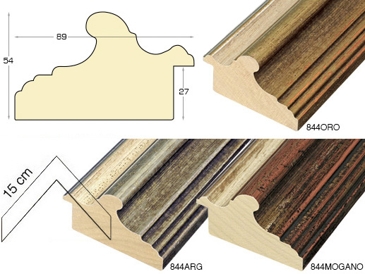 Complete set of corner samples of moulding 844 (4 pieces)