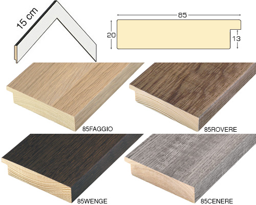 Complete set of corner samples of moulding 85 (4 pieces)