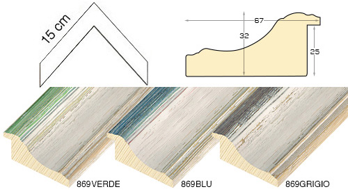 Complete set of corner samples of moulding 869 (3 pieces)