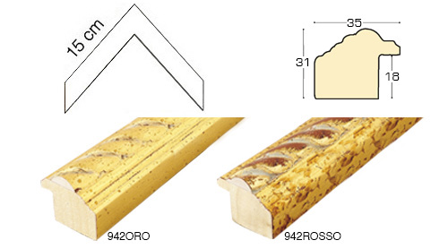 Complete set of corner samples of moulding 942 (2 pieces)