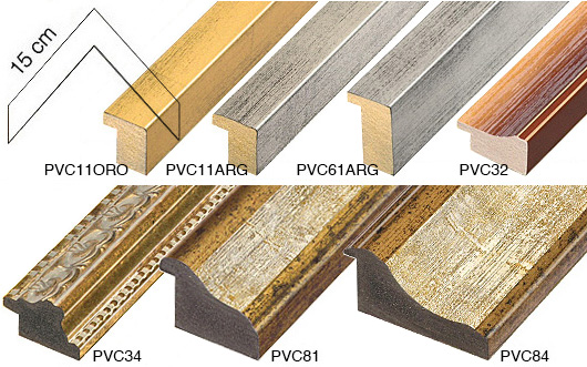 Complete set of corner samples of moulding PVC (7 pieces)