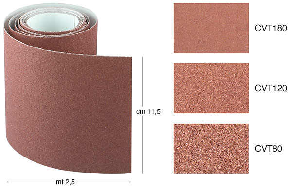 Roll of sand paper mm 115x2,5 mtrs - thick grain 80