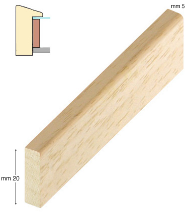 Spacer ayous, 5x20 mm, bare timber - D20G