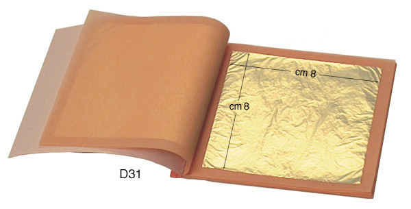 Real Gold Leaf 22k, 80x80mm - 25 sheet booklets