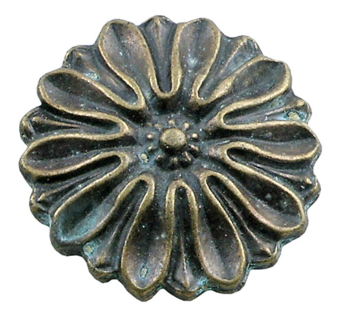 Rosette diameter 38 mm - Bronzed finish - Pack of 4 pieces