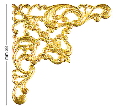 Corner brass ornament, side 28 mm