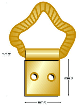 Iron fancy loop hangers, brass plated - Pack 1000