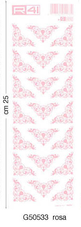 Transfer rub-downs, cm 9x25, Pink