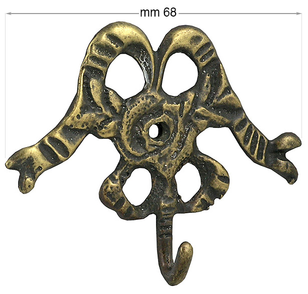 Bronzed craft hooks 68 mm - Pack 5 pcs