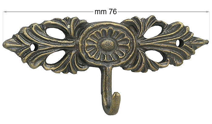 Bronzed craft hooks 76 mm - Pack 5 pcs