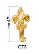 Lily-shaped hooks, brass, large - Pack 3 pcs